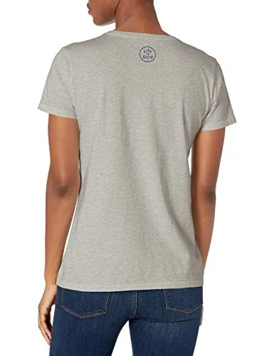Life is Good Womens Crusher Funny Graphic V-Neck T-Shirt, Together Heather Gray, XXX-Large