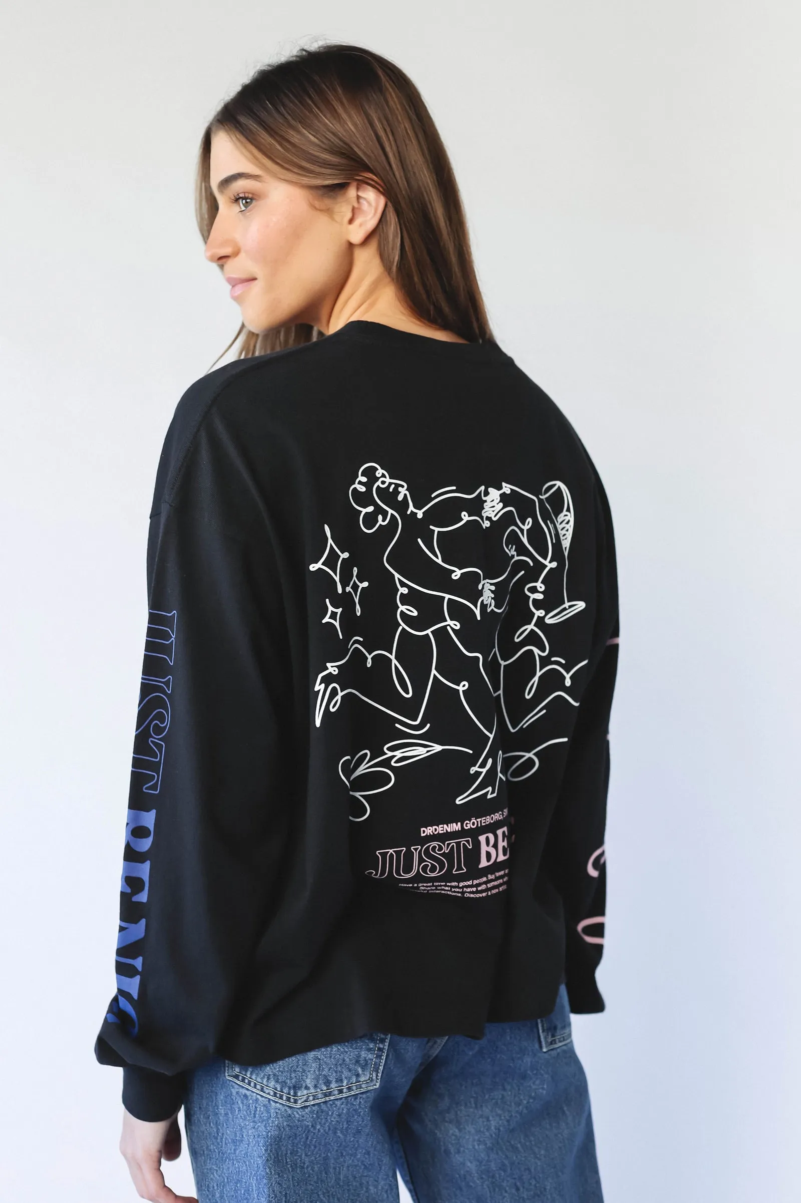 Lily Long Sleeve - Black Multi Swirl