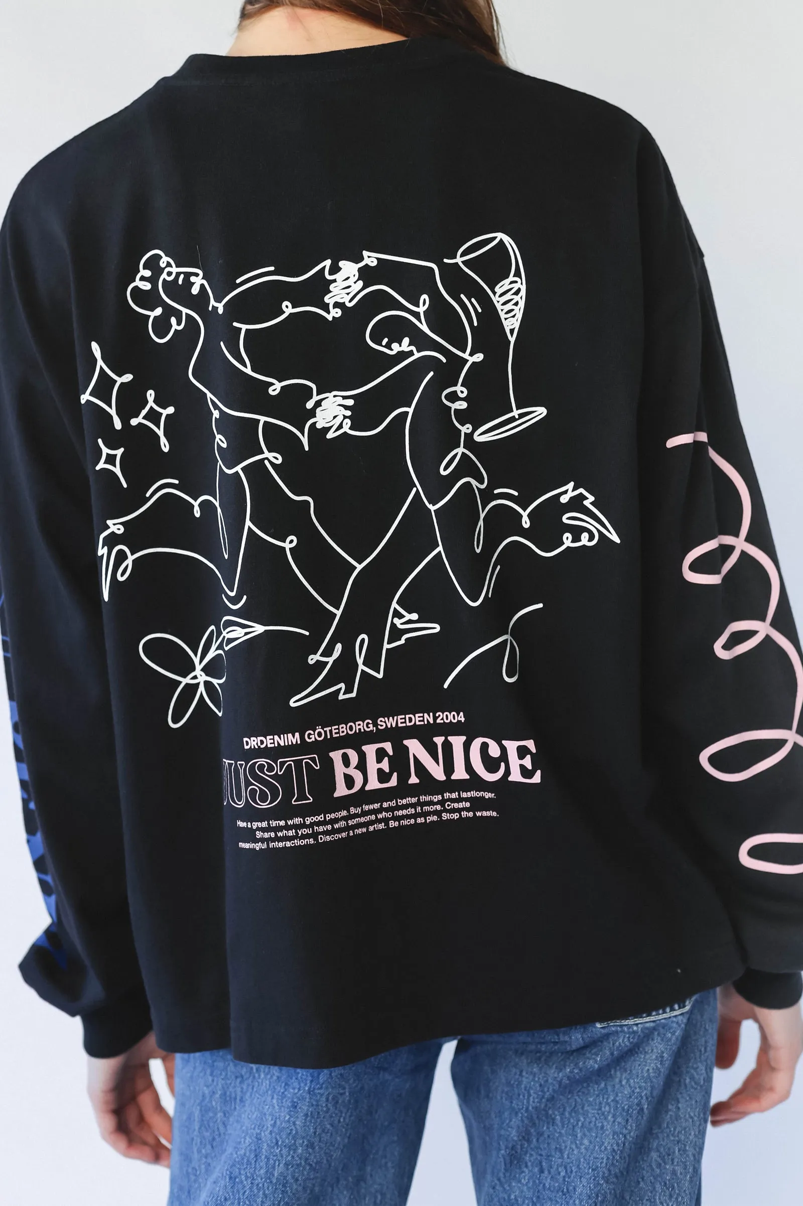 Lily Long Sleeve - Black Multi Swirl