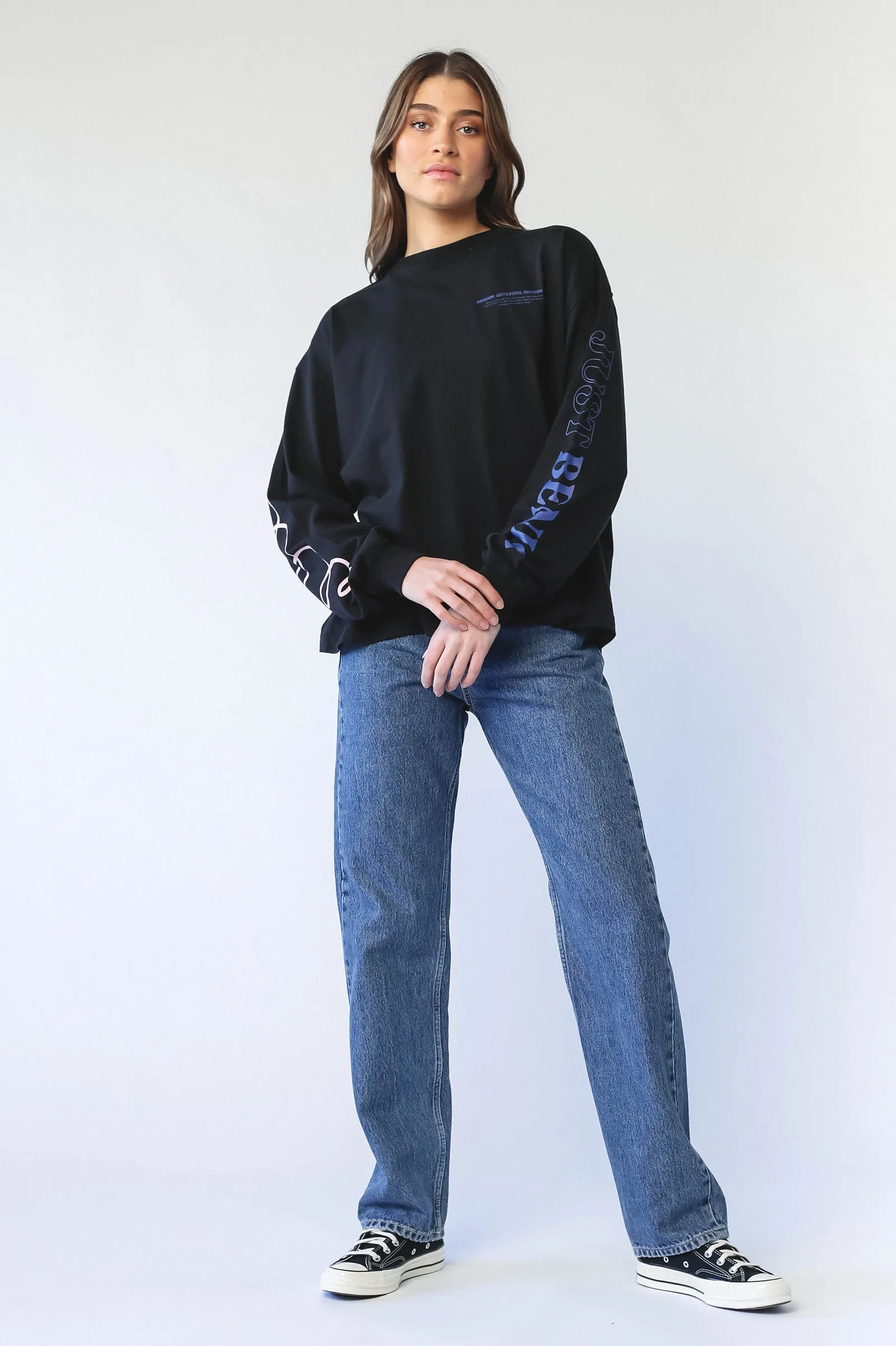 Lily Long Sleeve - Black Multi Swirl