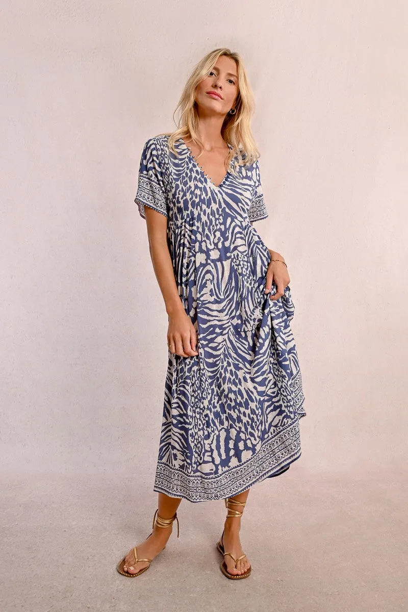LONG PRINTED DRESS