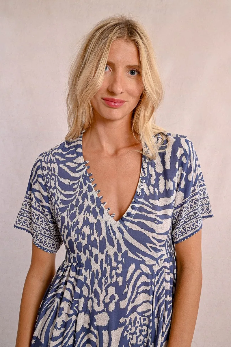 LONG PRINTED DRESS