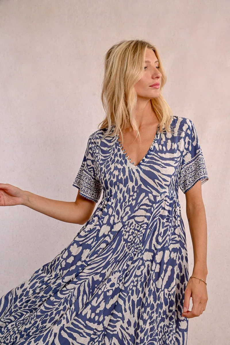 LONG PRINTED DRESS