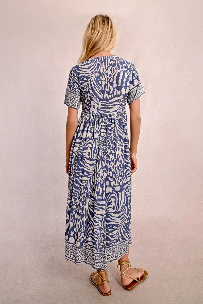 LONG PRINTED DRESS