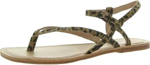 Lucky Brand Womens Bylee Faux Leather Flat Sandals Tan 7 Medium (B,M)