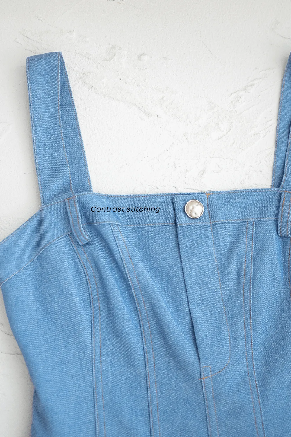 MAELLE DENIM SKATER DRESS IN BLUE