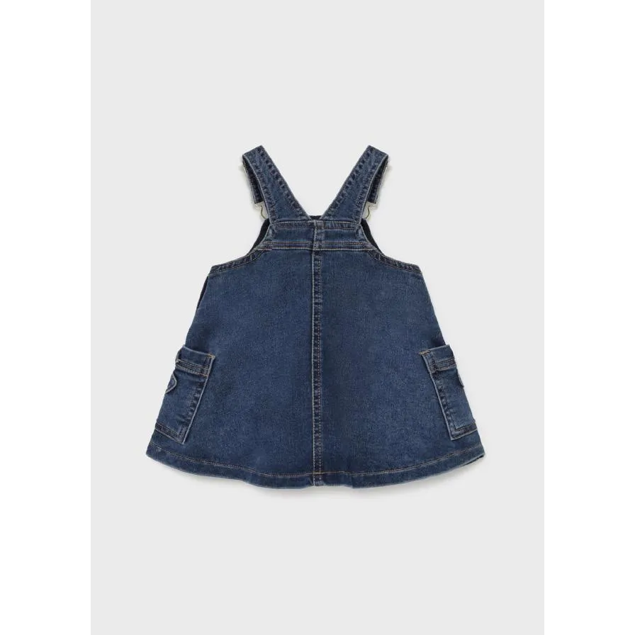 Mayoral Overall Denim Skirt Baby Girl - Dark Denim