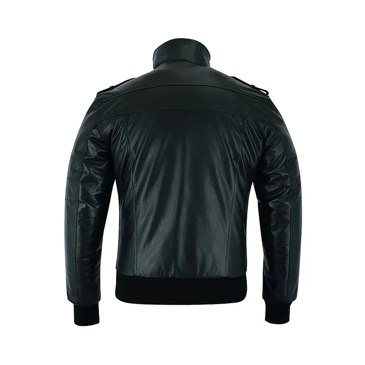 Men's Classic Style Removeable Hood Motorcycle Jacket