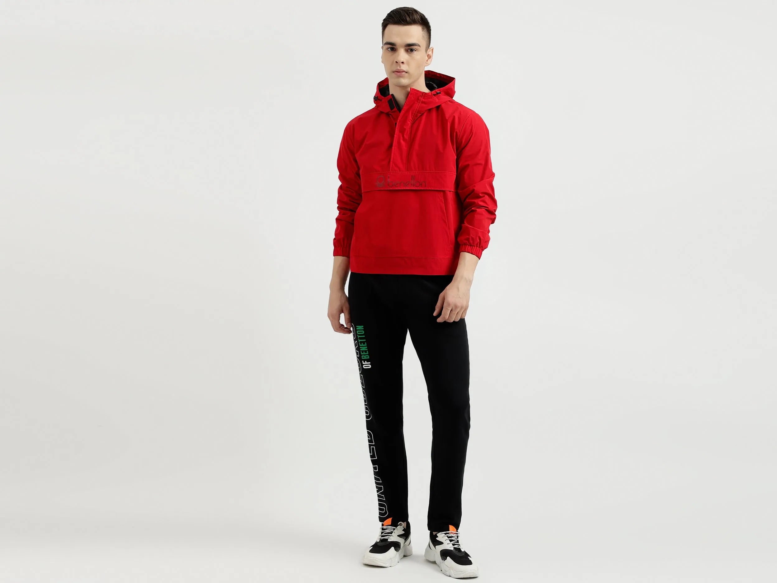 Men's Regular Fit Hooded Neck Biker Jacket