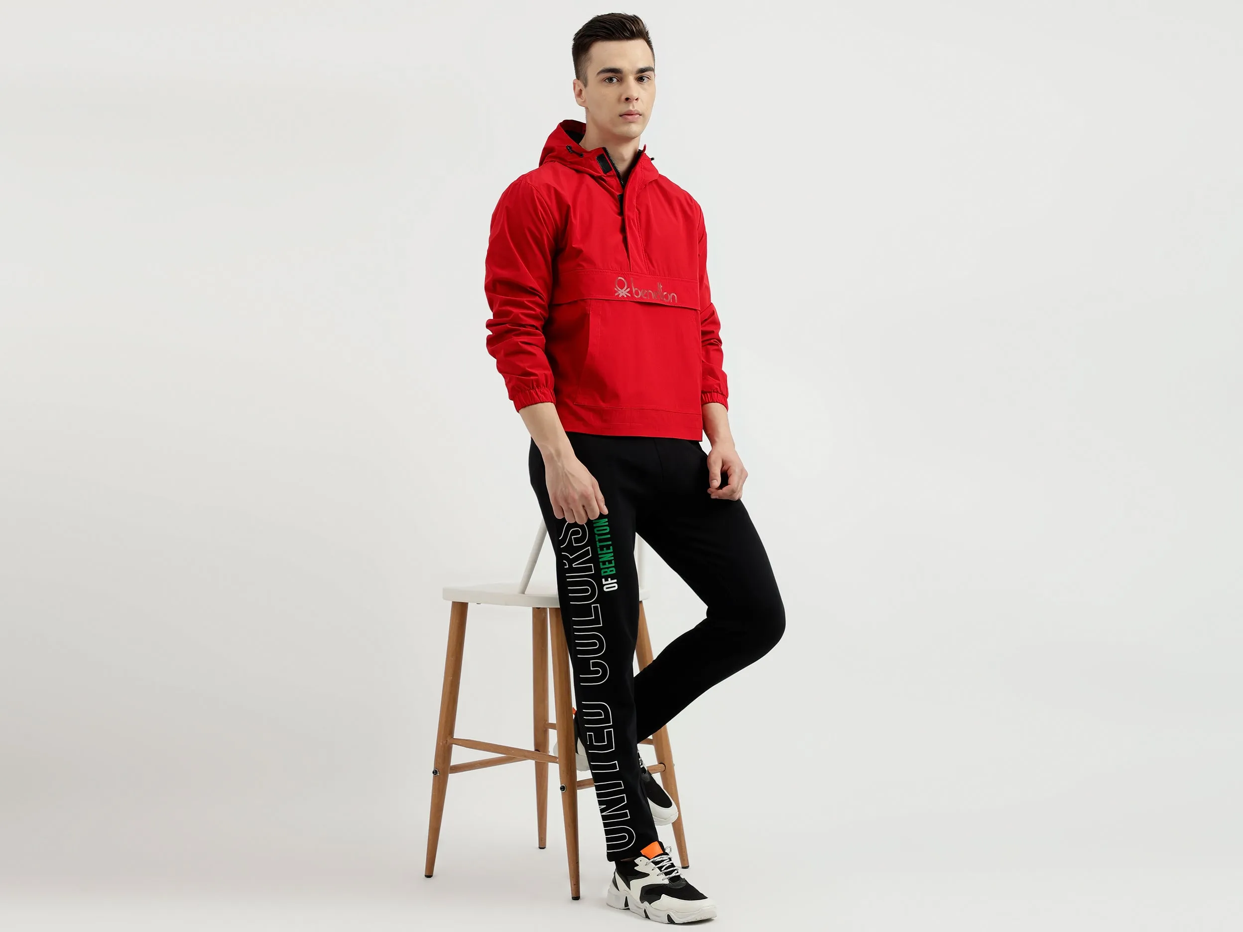 Men's Regular Fit Hooded Neck Biker Jacket