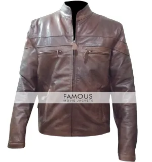 Mens Vintage Cafe Racer Brown Biker Jacket