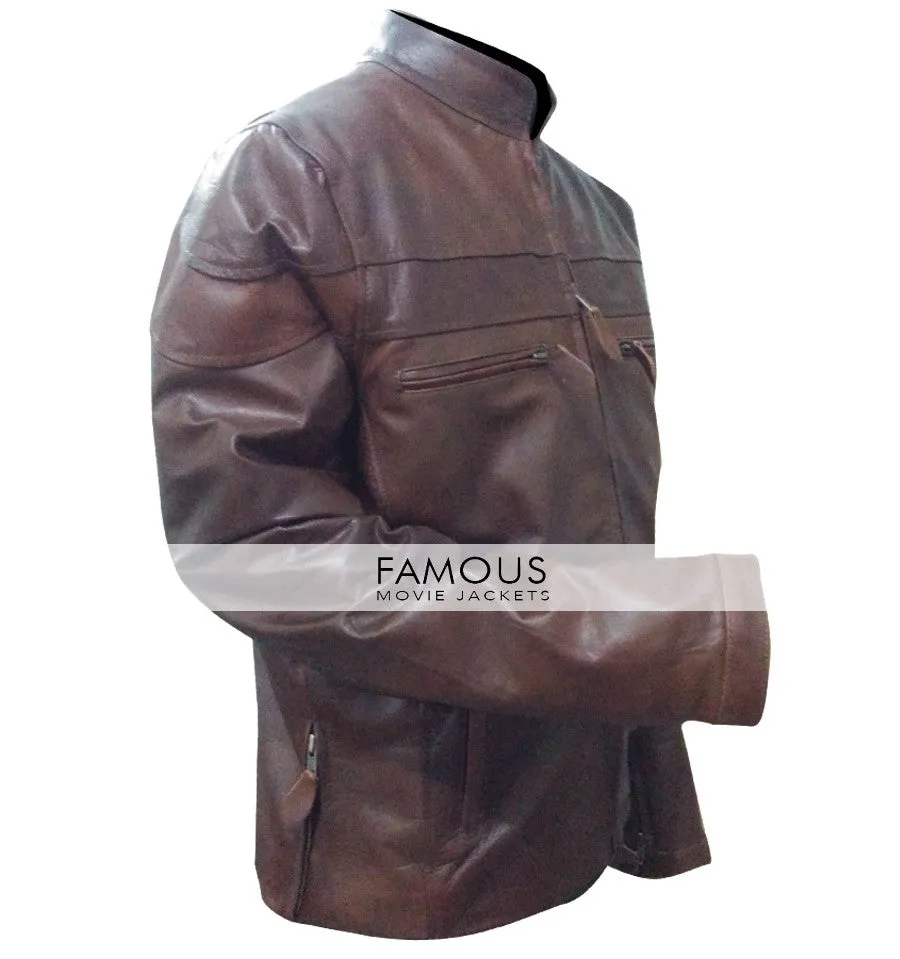 Mens Vintage Cafe Racer Brown Biker Jacket