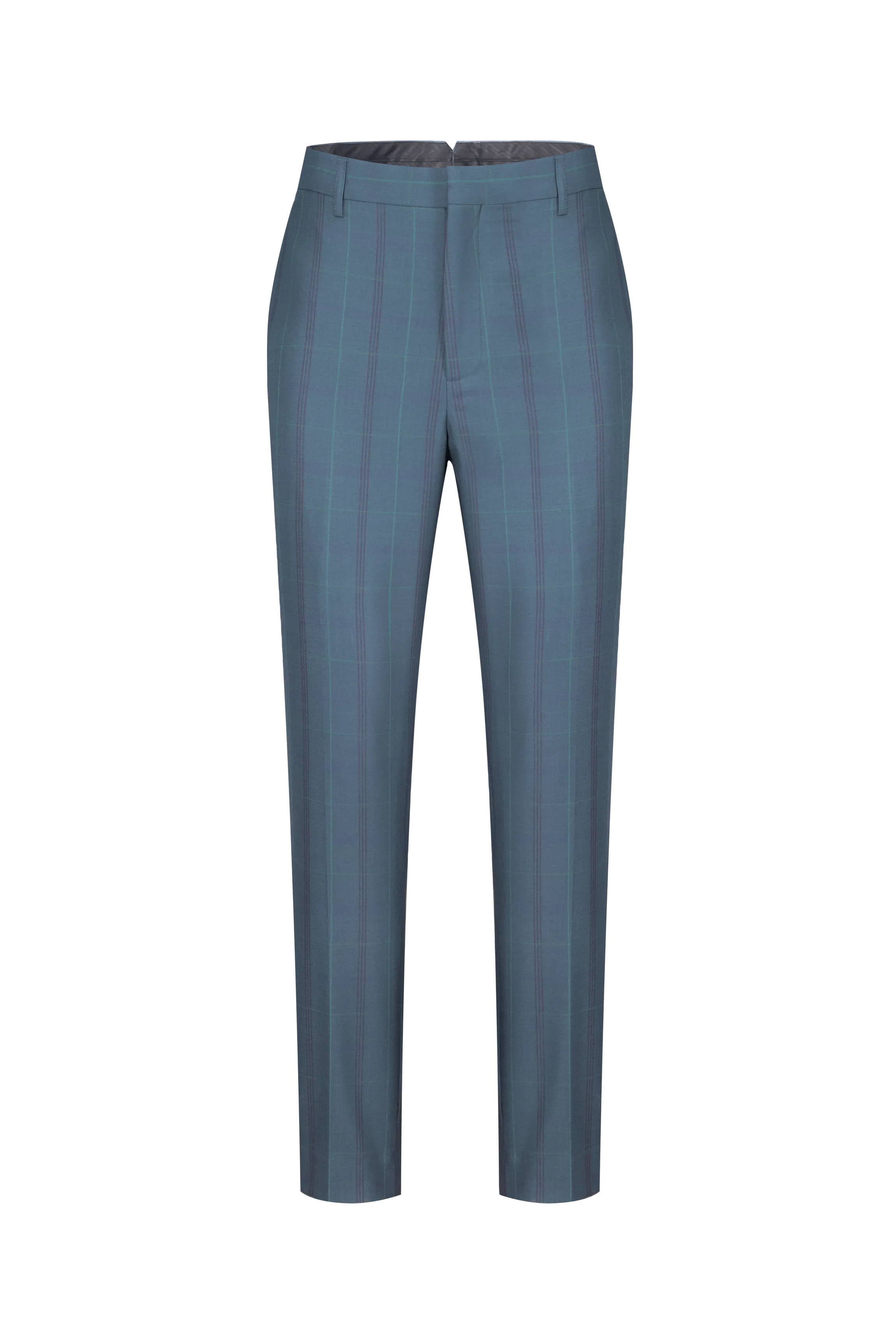 Mid-rise Wool-blend Slim-fit Checked Trousers
