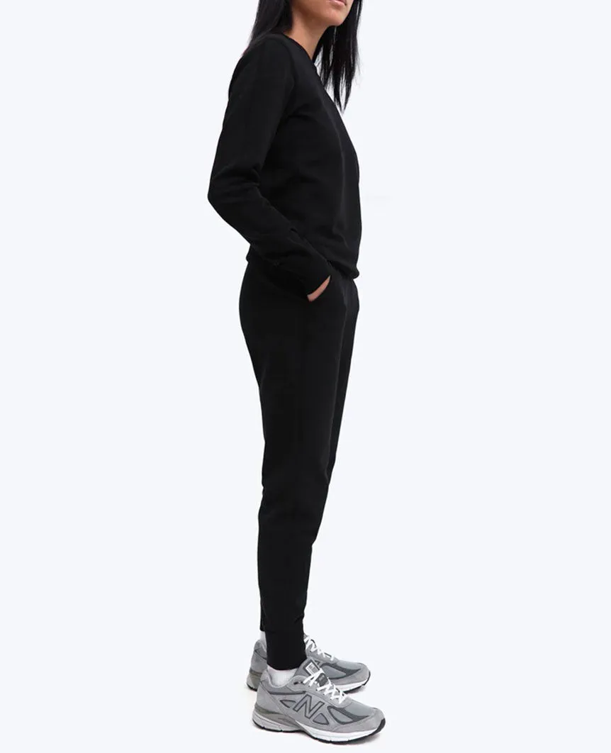 Midweight Terry Slim Sweatpant Womens Black