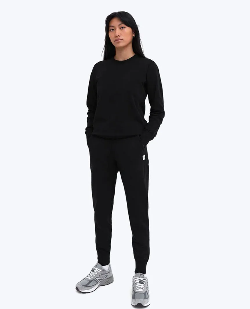 Midweight Terry Slim Sweatpant Womens Black