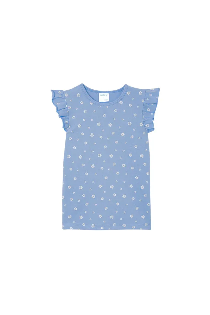 Milky | Cornflower Frill Tee | Sizes 2-7