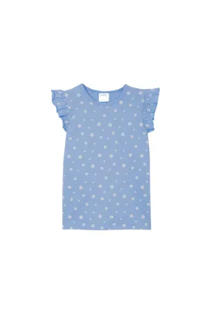 Milky | Cornflower Frill Tee | Sizes 2-7