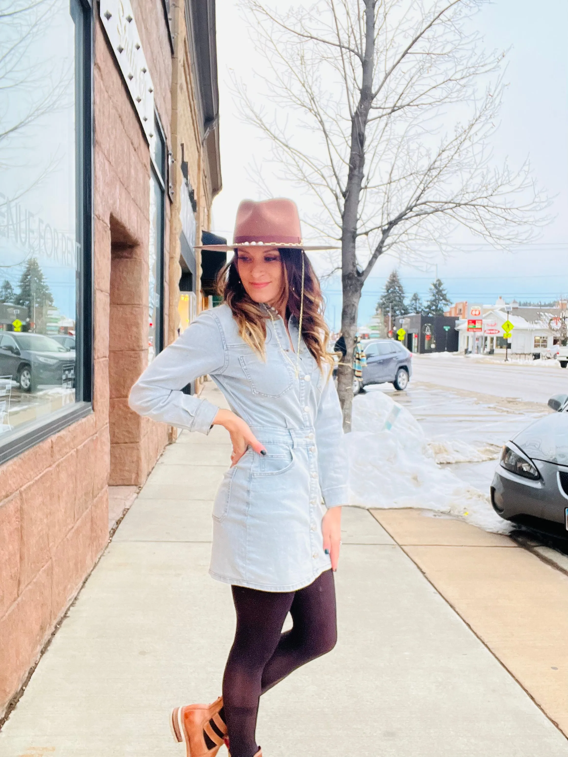 Mineral Washed Denim Dress