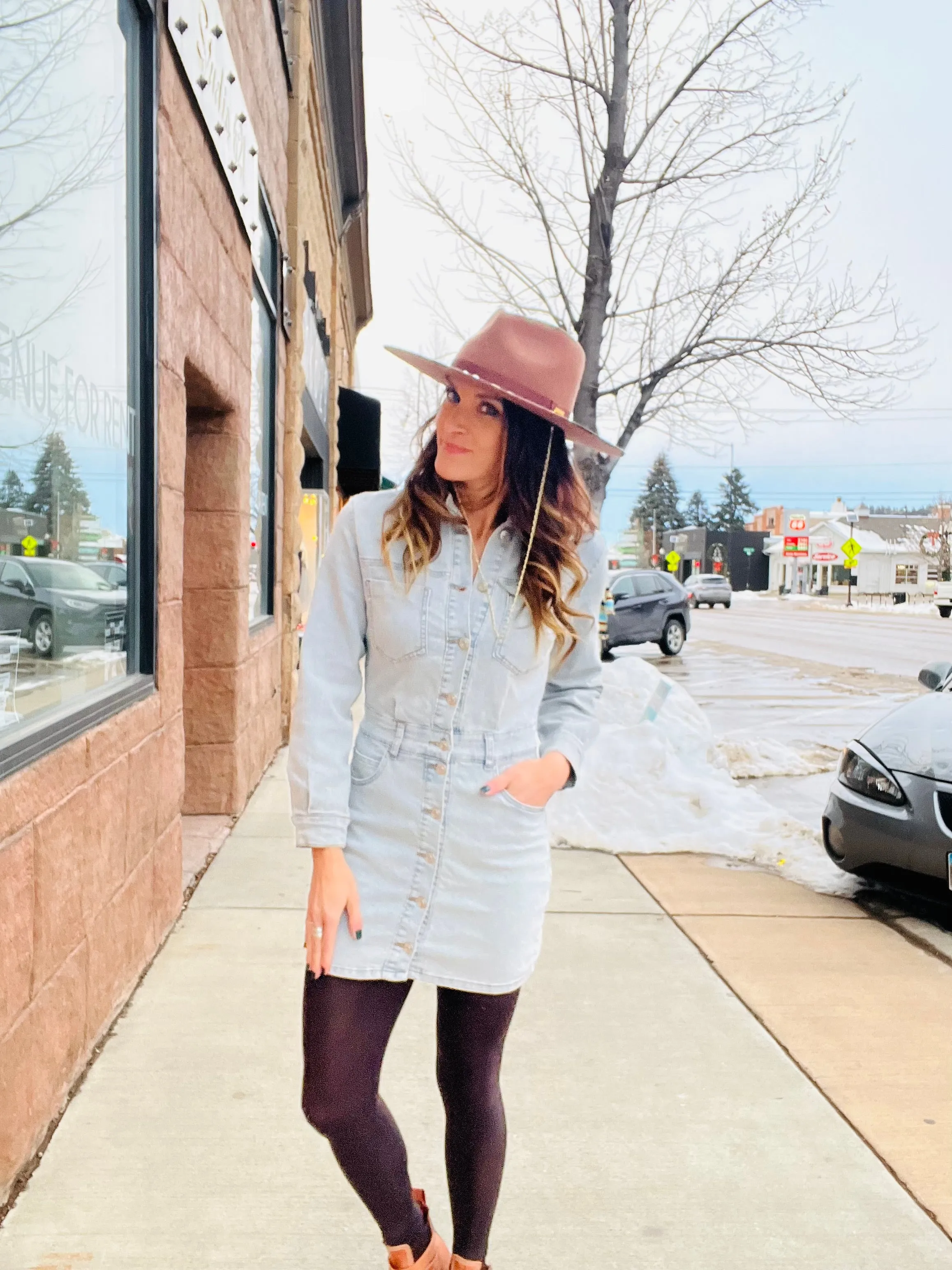 Mineral Washed Denim Dress