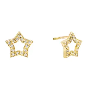 Mini Open Star Stud Earring 14K