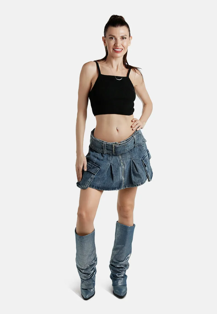 Mini Pleated Cargo Skirt by RUW