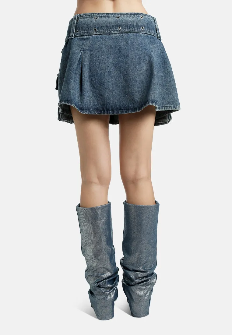 Mini Pleated Cargo Skirt by RUW