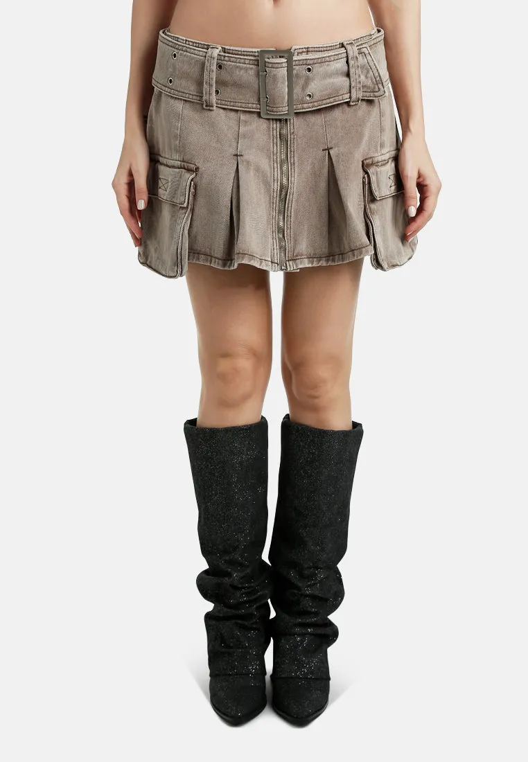 Mini Pleated Cargo Skirt by RUW