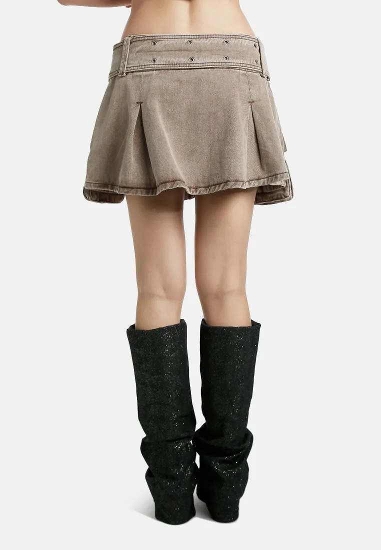Mini Pleated Cargo Skirt by RUW