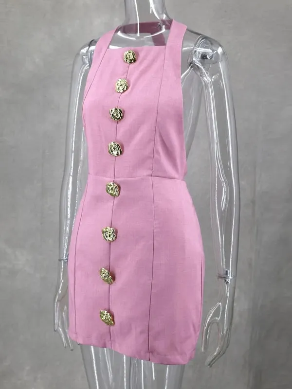 Mini Summer Dress Slim Solid Party Dress