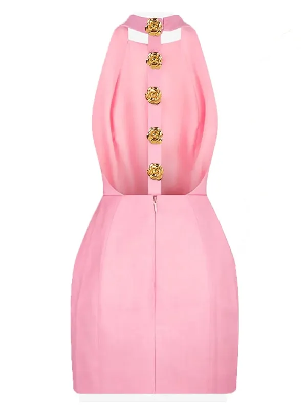 Mini Summer Dress Slim Solid Party Dress