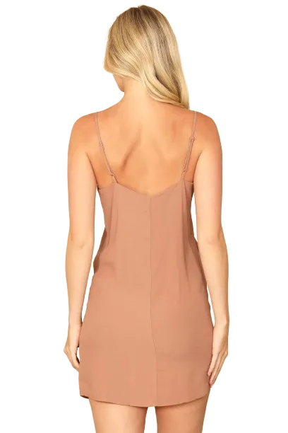 Mocha Spaghetti Strap V Neck Mini Dress - Pack of 5