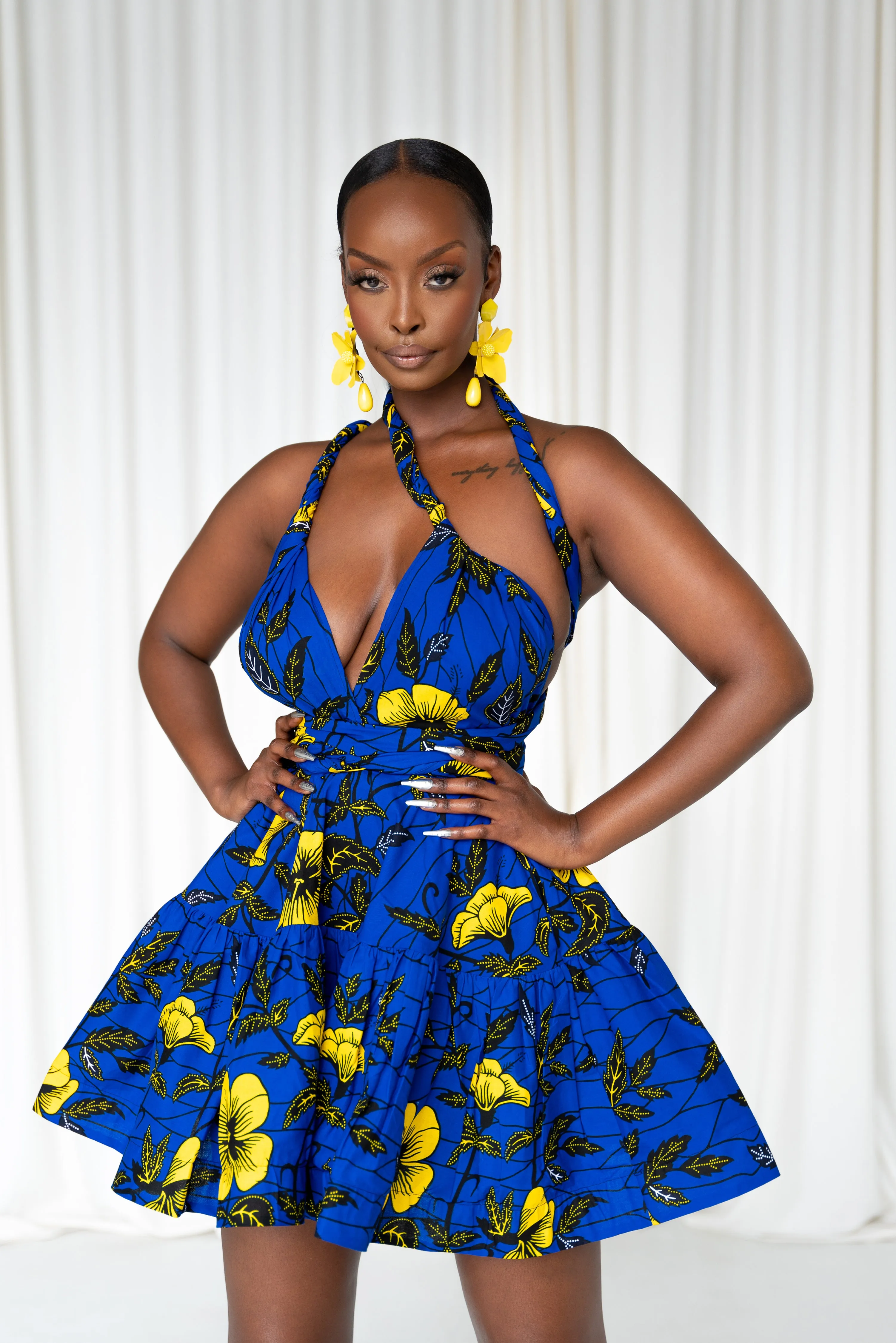 MOFOPE African Print Flair Mini Infinity dress