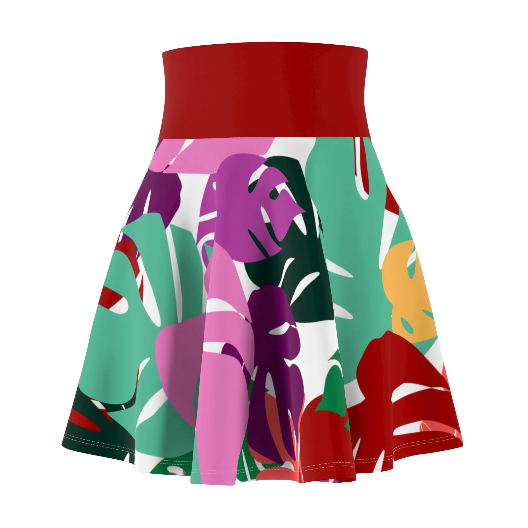 Monstera Leaf Skater Skirt