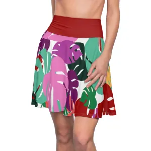 Monstera Leaf Skater Skirt