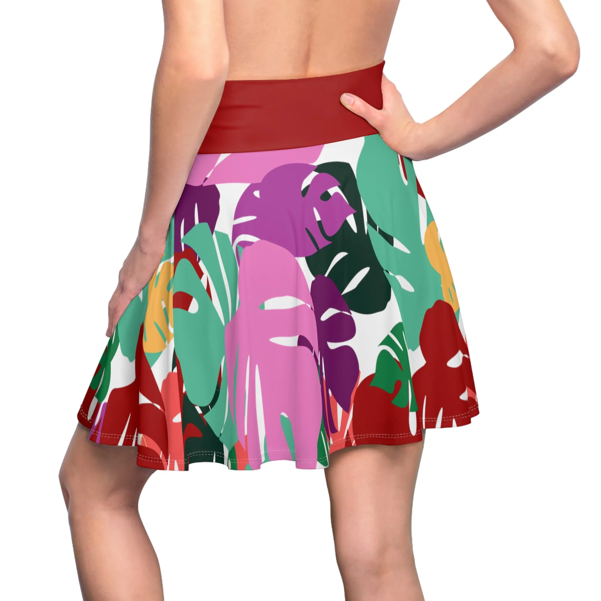 Monstera Leaf Skater Skirt