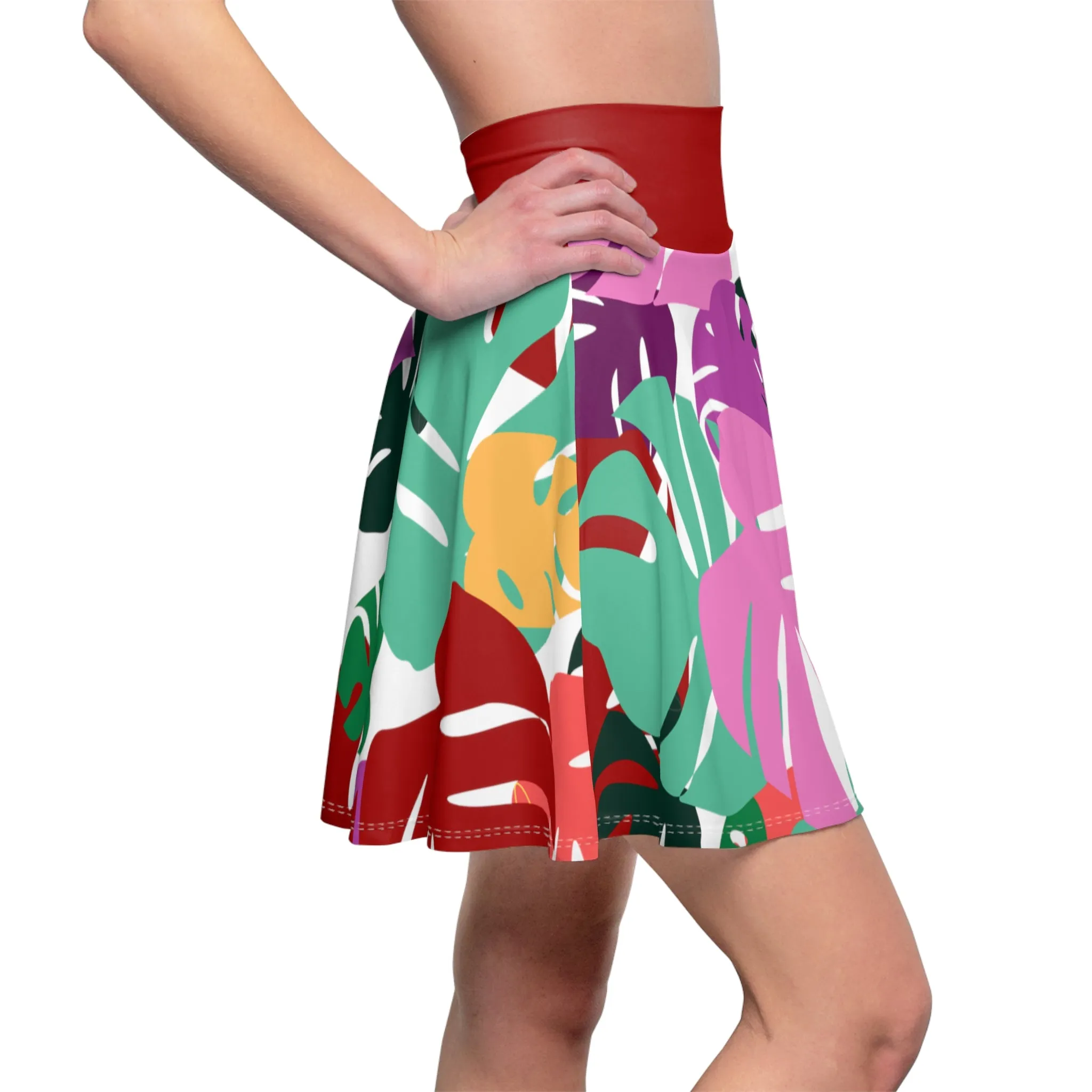 Monstera Leaf Skater Skirt
