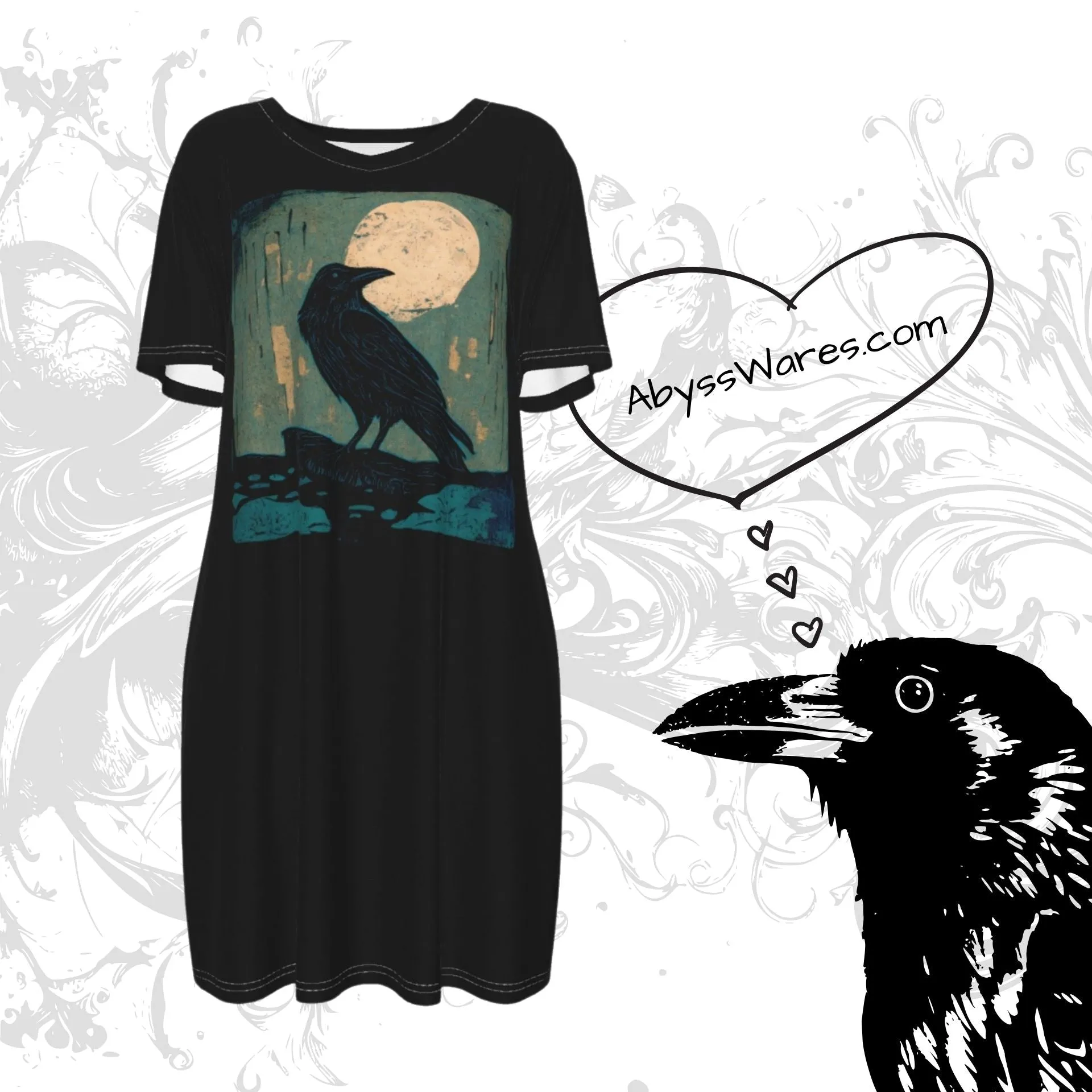 Moss Wood Raven Tshirt Shirtdress