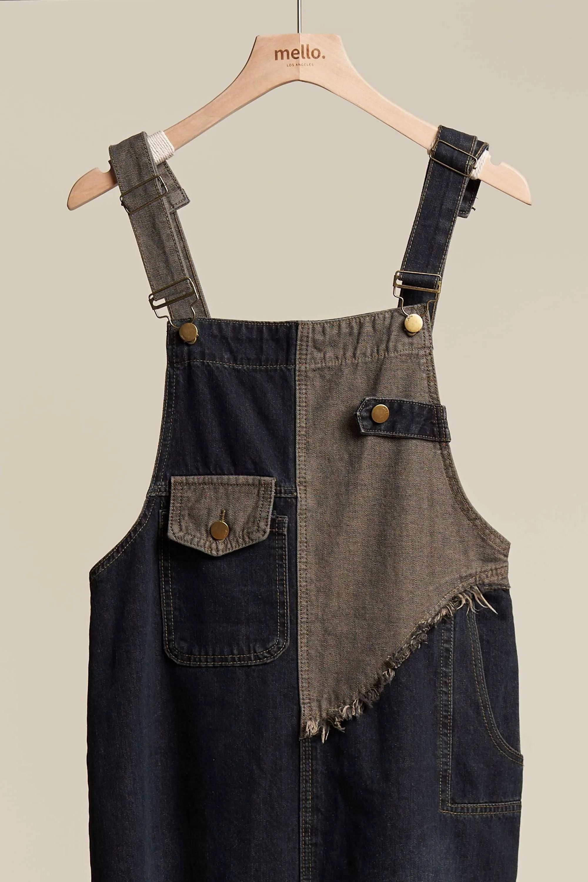 Multi Denim Color Block Overall Mello Dress