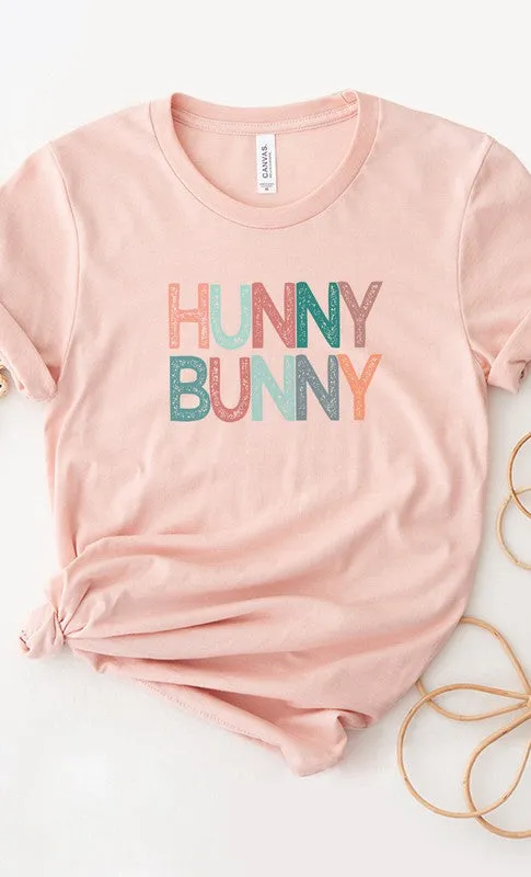 Multicolor Pastel Hunny Bunny Graphic Tee