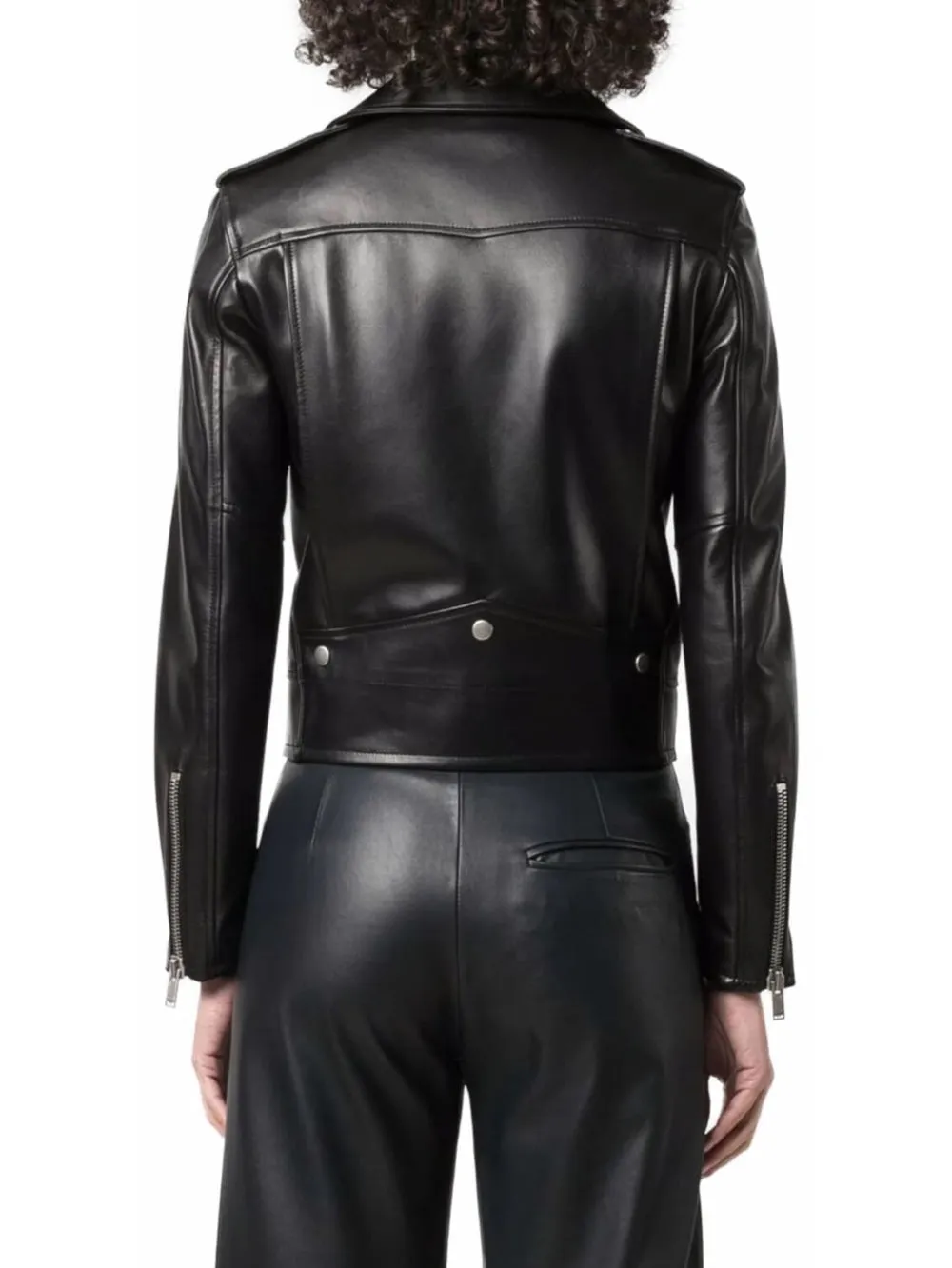Notch Collar Leather Moto Jacket