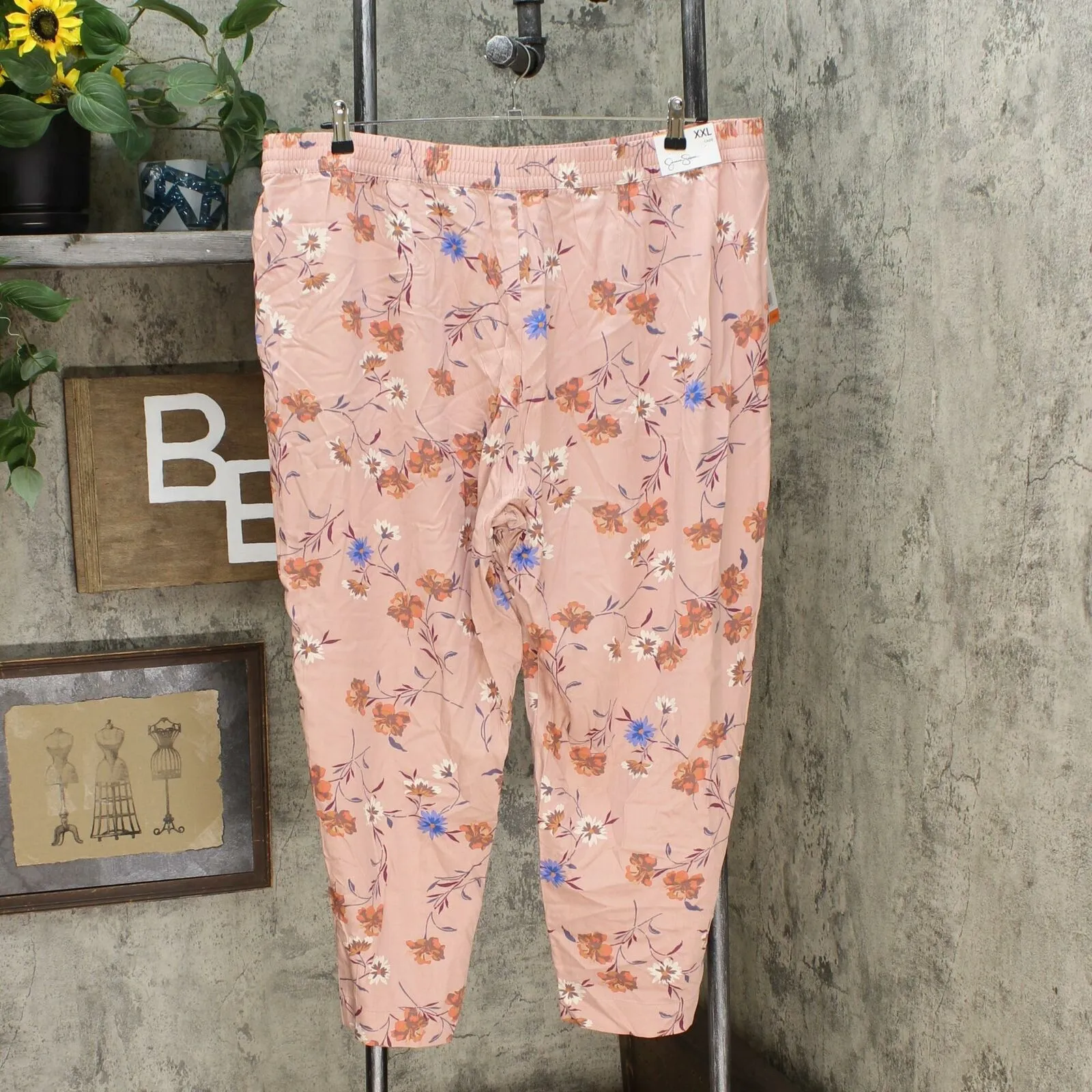 NWT Jessica Simpson Womens' Floral Soft Ankle Pants. 1309716 XL