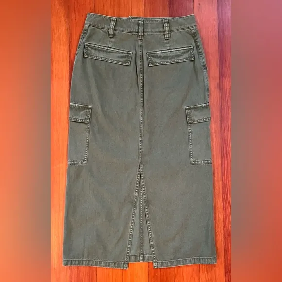 NWT Madewell Garment-Dyed Cargo Midi Skirt - 25 - Olive Green