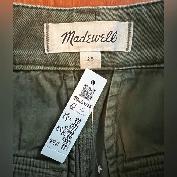 NWT Madewell Garment-Dyed Cargo Midi Skirt - 25 - Olive Green