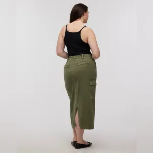NWT Madewell Garment-Dyed Cargo Midi Skirt - 25 - Olive Green