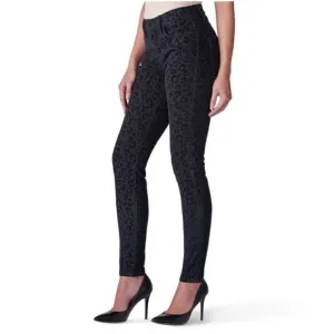 NWT Rock &amp; Republic Kashmiere Black Leopard Flocked Mid-Rise Legging