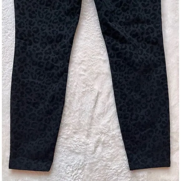 NWT Rock &amp; Republic Kashmiere Black Leopard Flocked Mid-Rise Legging