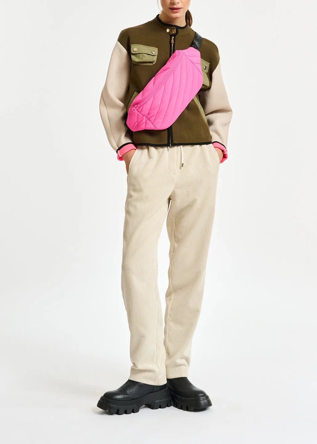 Off-white tapered corduroy pants