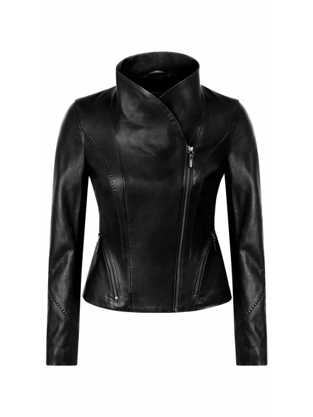 Off-Zip Moto Leather Jacket