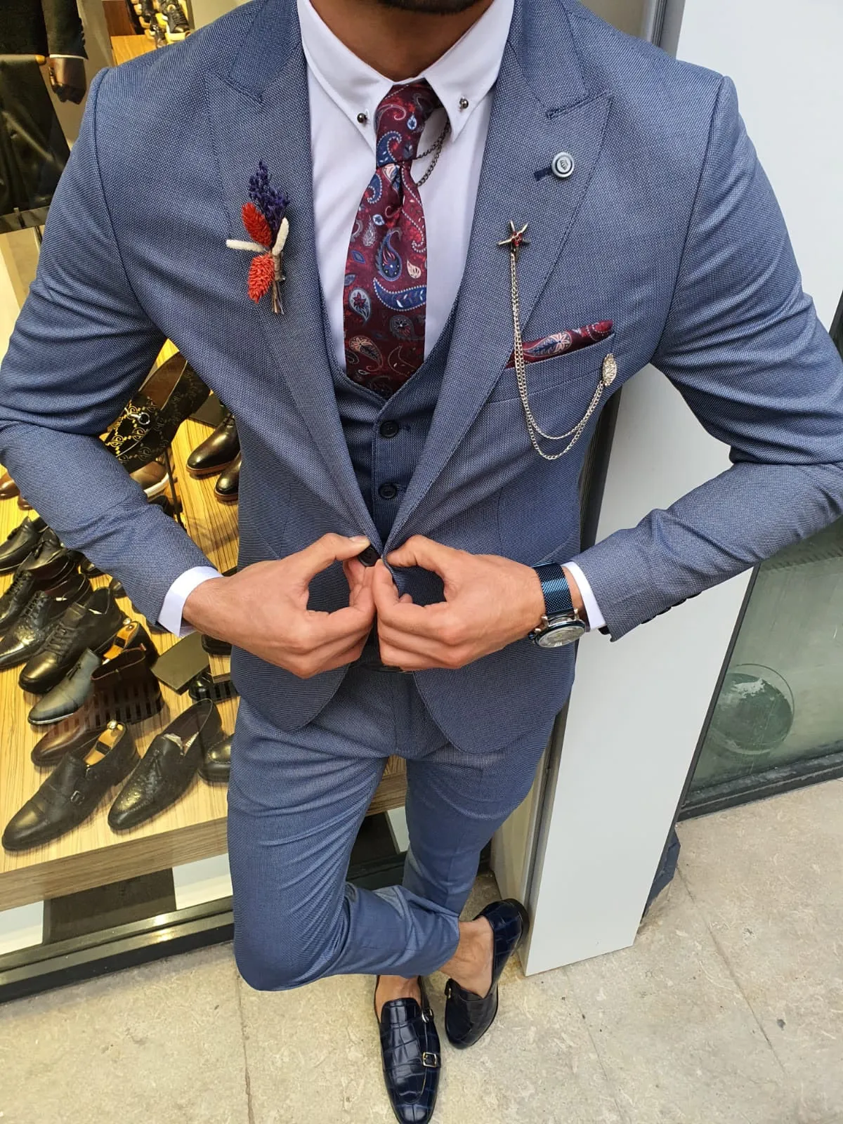 Olympia Indigo Slim Fit Suit for Versatile Style