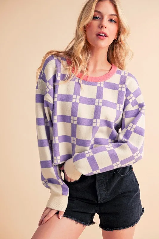 Pam Plaid Sweater
